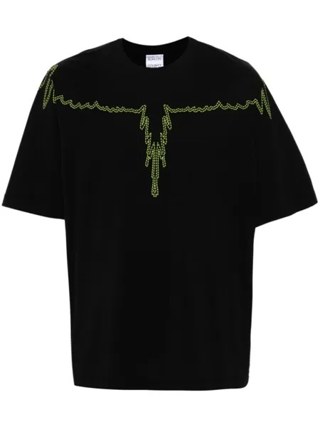 Marcelo Burlon County of Milan футболка с вышивкой Wings, черный