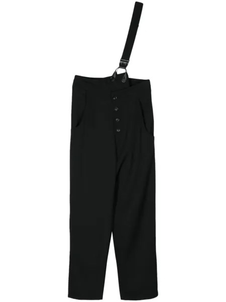 Yohji Yamamoto twisted suspender trousers, черный