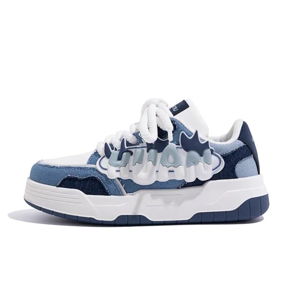 Кроссовки HUANQIU Skateboarding Shoes Women's Low-top Blue/white, синий