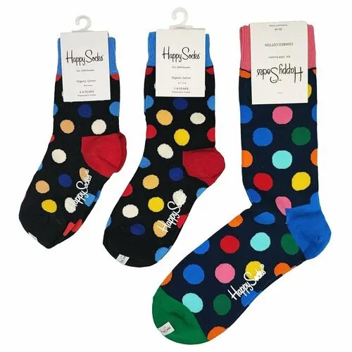 Носки Happy Socks, размер 36/40, голубой, зеленый, черный, оранжевый
