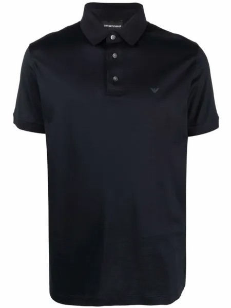 Emporio Armani рубашка поло с узором, синий