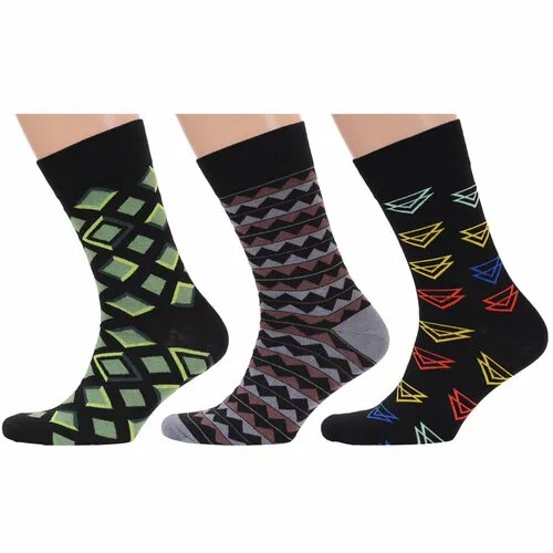 Носки MoscowSocksClub, комплект, 3 пары, размер 25, микс 1