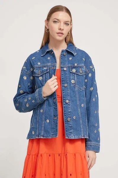 Джинсовая куртка ЦВЕТЫ Desigual, синий