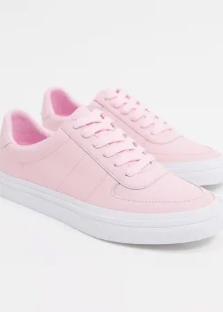 Розовые кожаные кроссовки со шнуровкой ASOS DESIGN Dayna-Розовый цвет