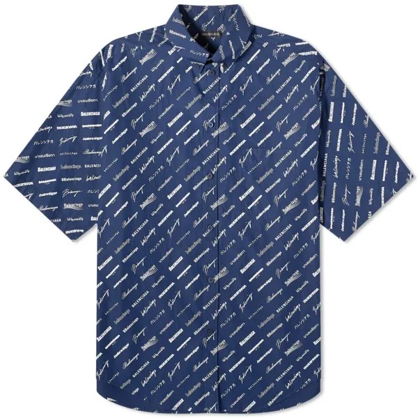 Рубашка с коротким рукавом с логотипом Balenciaga