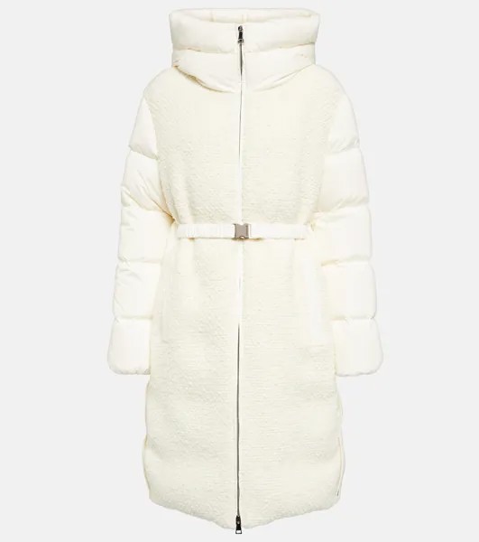 Caille длинное пуховое пальто MONCLER, белый