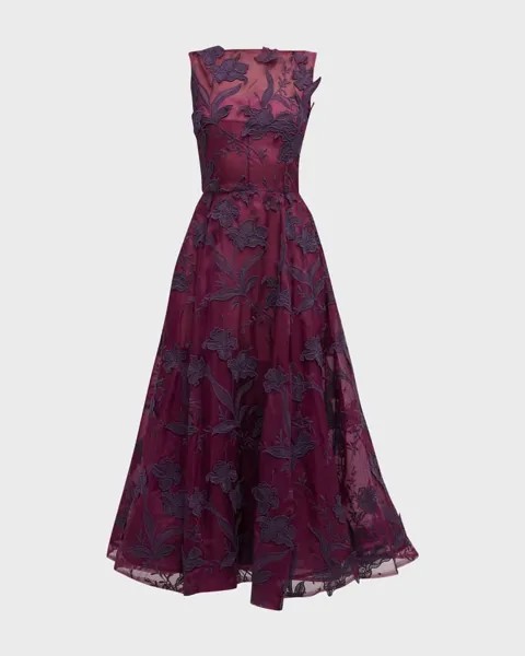 Коктейльное платье без рукавов из органзы с вышивкой Jason Wu Collection