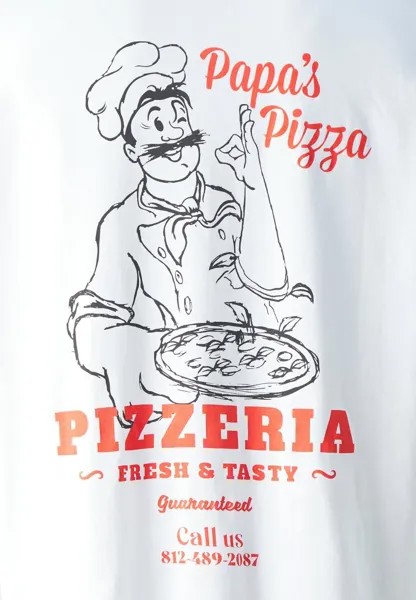Футболка с набивным рисунком Jorpizza Tee Crew Neck Unisex Jack & Jones, ярко-белая