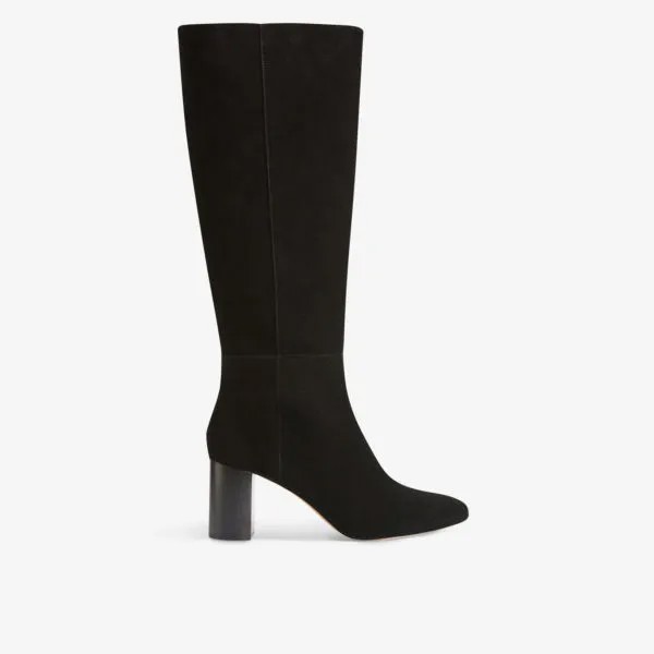 Замшевые ботинки до колена с подвеской-логотипом Artemisia Claudie Pierlot, цвет noir / gris