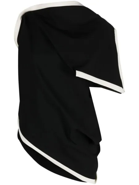 Issey Miyake драпированная блузка Assembled асимметричного кроя, черный