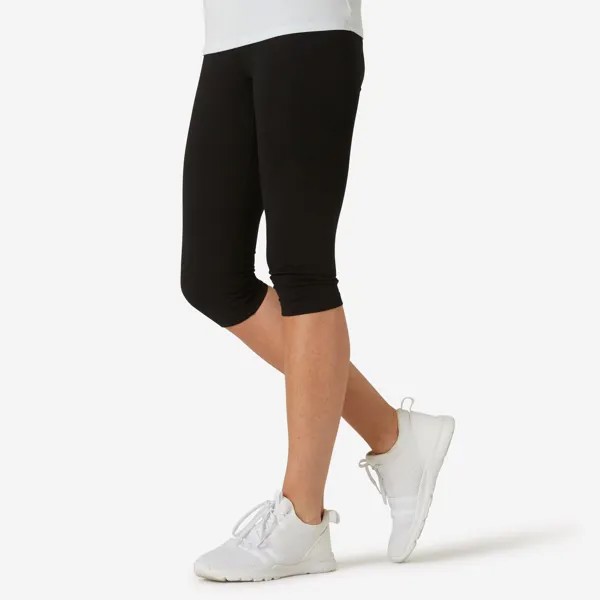 Укороченные брюки для фитнеса Decathlon Slim Fit 500 Domyos, черный
