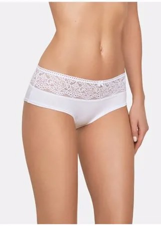 LUI et ELLE Трусы шорты Sandrin низкой посадки с кружевными вставками, размер 3 (M), blanc