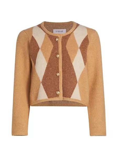 Кардиган Keene Diamond с круглым вырезом Derek Lam 10 Crosby, цвет camel gold
