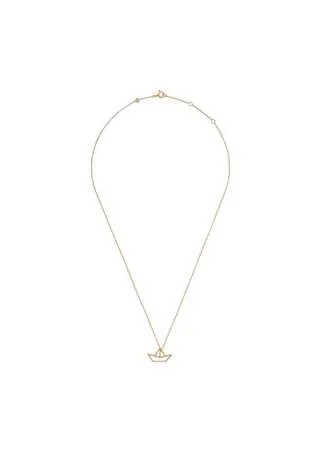 Aliita 9kt yellow gold Barquito pendant necklace