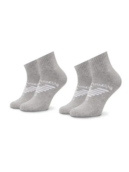 Комплект из 2 высоких женских носков Emporio Armani, серый