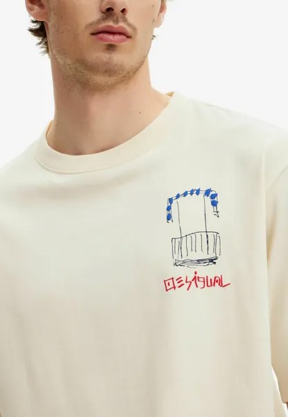 Футболка с принтом Desigual, бежевый