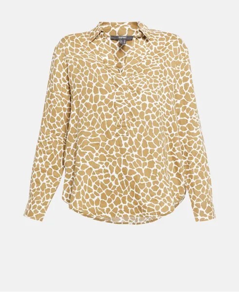 Льняная блузка-рубашка Esprit Collection, цвет Moss