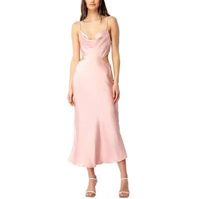 Женское розовое атласное вечернее платье миди Bardot 10 BHFO 5331
