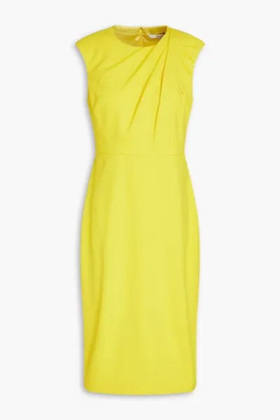 Плиссированное платье из крепа Badgley Mischka, желтый