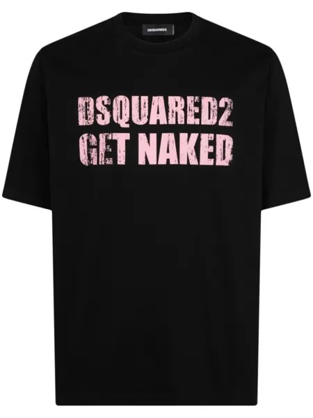 Dsquared2 logo-print cotton T-shirt, черный