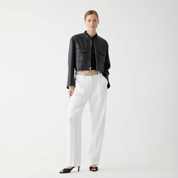 Высокие зауженные брюки из струящейся вискозы J.Crew, белый