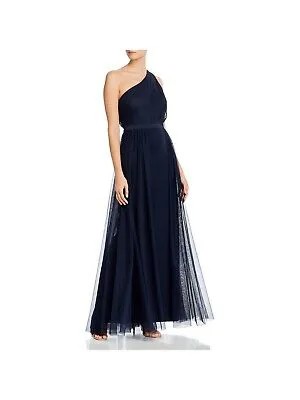 AIDAN MATTOX Женское вечернее платье темно-синего цвета с полосками на талии без рукавов 12