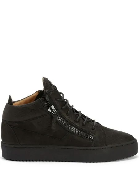 Giuseppe Zanotti кеды Kriss с тиснением под кожу змеи, черный