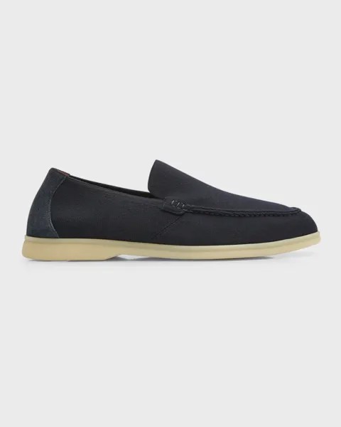Мужские летние вязаные шерстяные лоферы для ходьбы Loro Piana, цвет Blue Navy