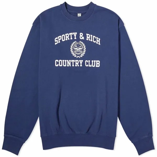 Свитшот Sporty & Rich Varsity Crest, темно-синий
