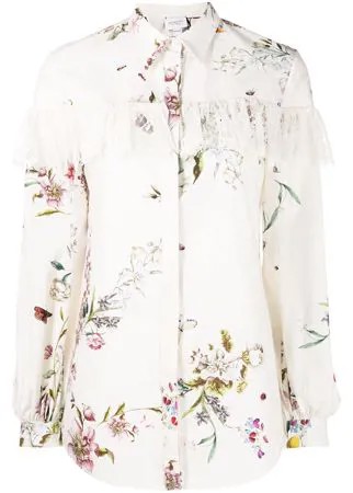 Giambattista Valli рубашка с кружевом и цветочным принтом