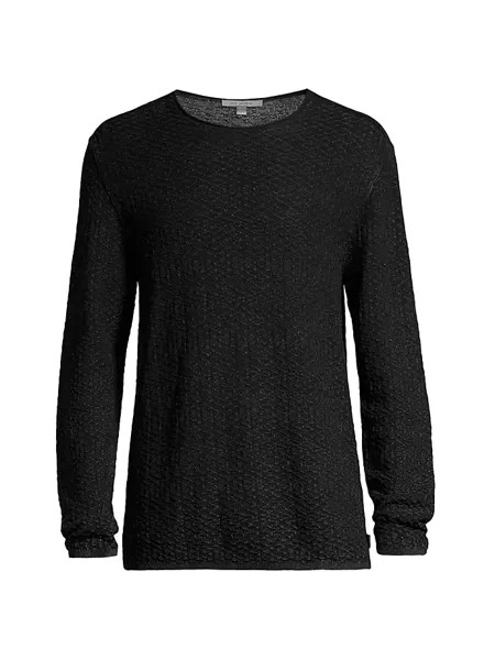 Хлопковый свитер с круглым вырезом Riley John Varvatos, черный