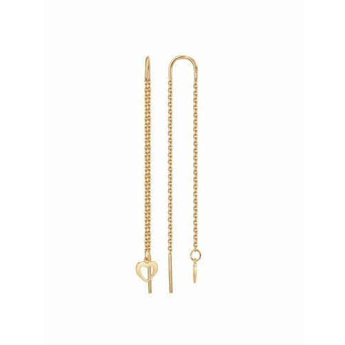 Серьги цепочки DINASTIA, красное золото, 585 проба, золотой