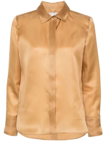 Max Mara рубашка Nola из органзы, нейтральный цвет