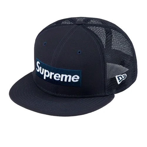 Кепка Supreme Box Logo Mesh Back New Era, размер XXL, черный