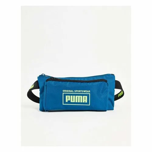 Сумка спортивная PUMA PUMA Sole Waist Bag digi-blue-sharp green 076925 04, 25, ручная кладь, синий
