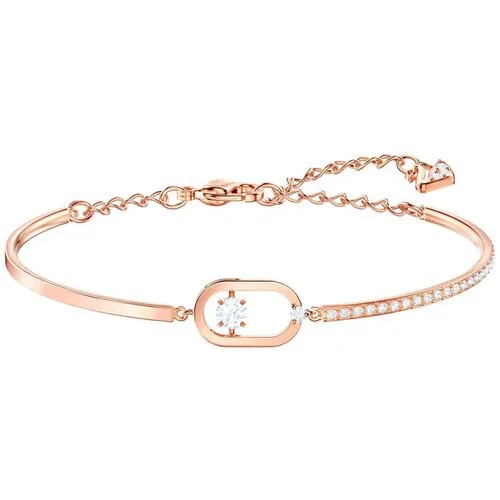 Жесткий браслет SWAROVSKI, кристаллы Swarovski, размер 16 см, золотистый, белый