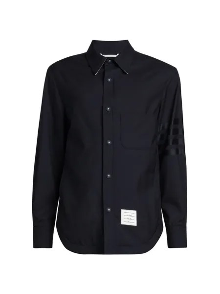 Куртка-рубашка из шерсти 4-Bar Thom Browne, синий