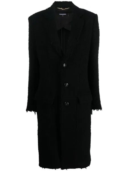 Dsquared2 однобортное пальто из ткани букле, черный