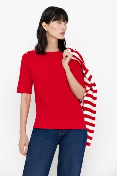 Базовая футболка с вырезом «лодочка» Cortefiel, красный