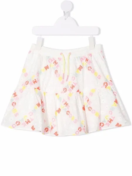 The Marc Jacobs Kids ярусная мини-юбка с английской вышивкой