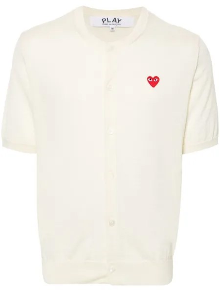 Comme Des Garçons Play шерстяной кардиган с нашивкой, белый