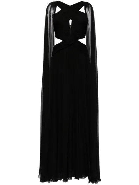 Zuhair Murad шифоновое платье-кейп, черный