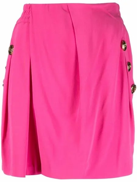 Balmain креповые шорты с драпировкой, розовый