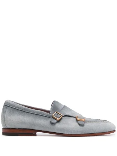 Santoni туфли монки с пряжками, синий