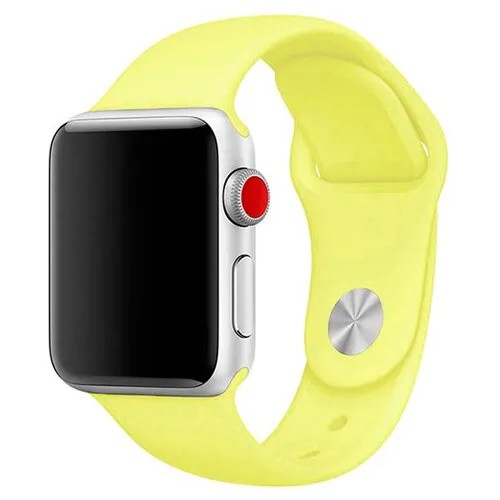 Ремешок для Apple Watch 42/44/45 mm силиконовый, лимонный