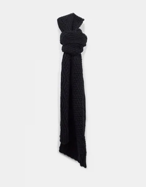 Черный шарф вязки 