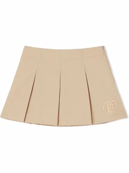 Burberry Kids юбка со складками и монограммой
