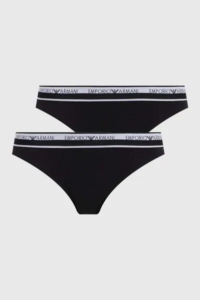 Бразильские трусы, 2 шт. Emporio Armani Underwear, черный