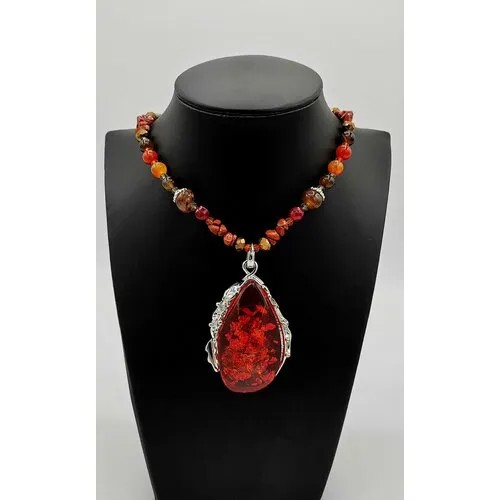 Колье Apsara, длина 50 см, оранжевый, коричневый