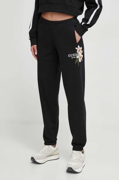 Спортивные брюки из хлопка Guess, черный